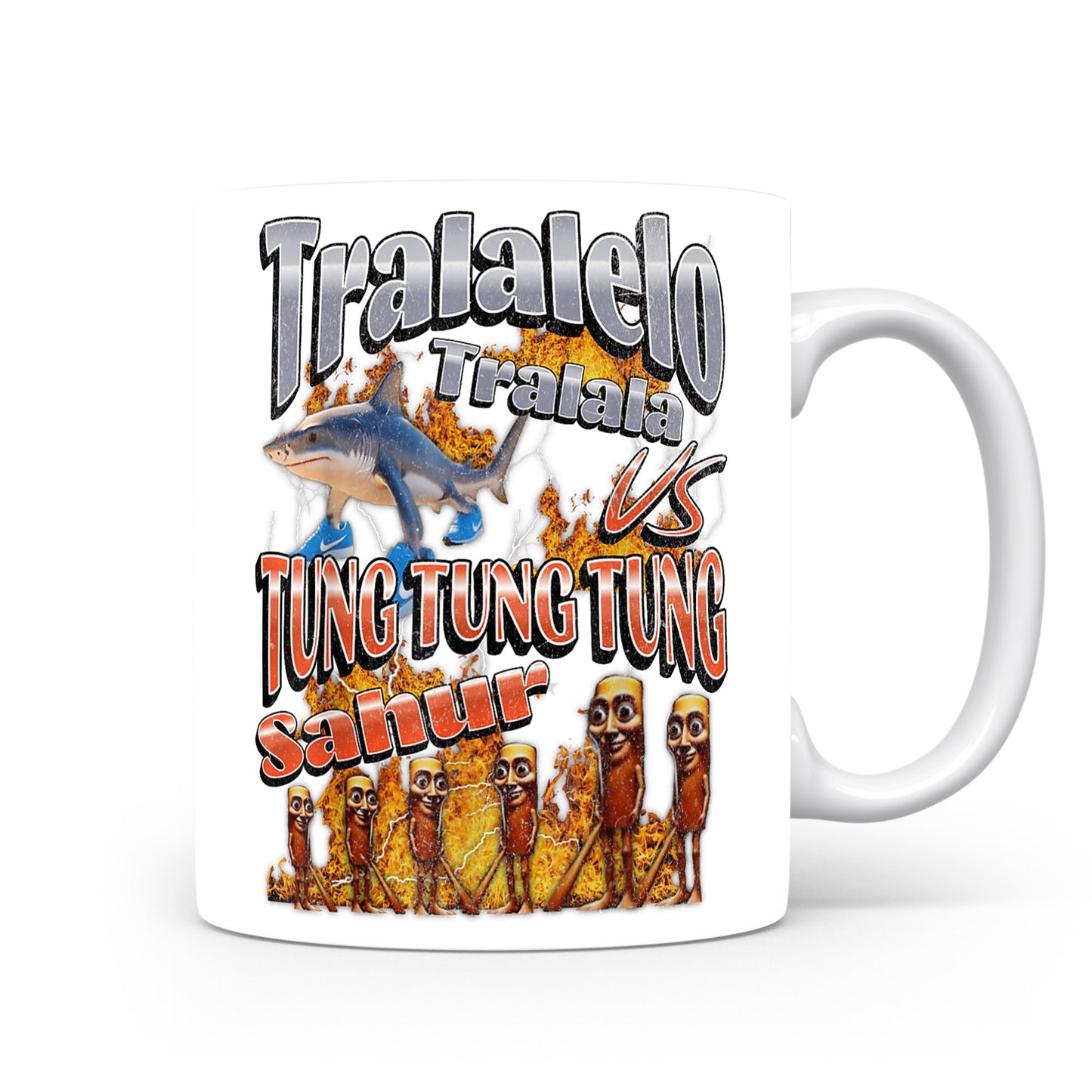 Hrnek s italským brainrotem – Tralalero vs Tung Tung Sahur — safari bitva