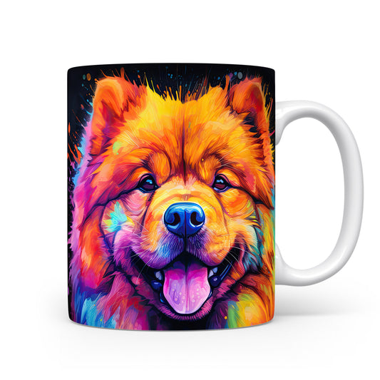 Hrnek s barevným chow-chow špicem