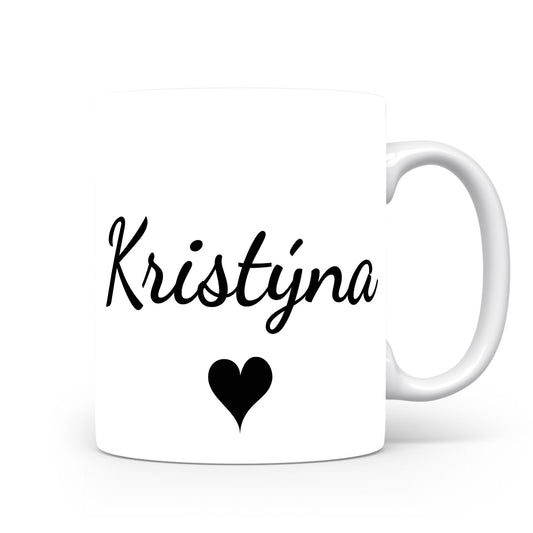 Hrnek se jménem Kristýna | Romantický hrnek se srdcem