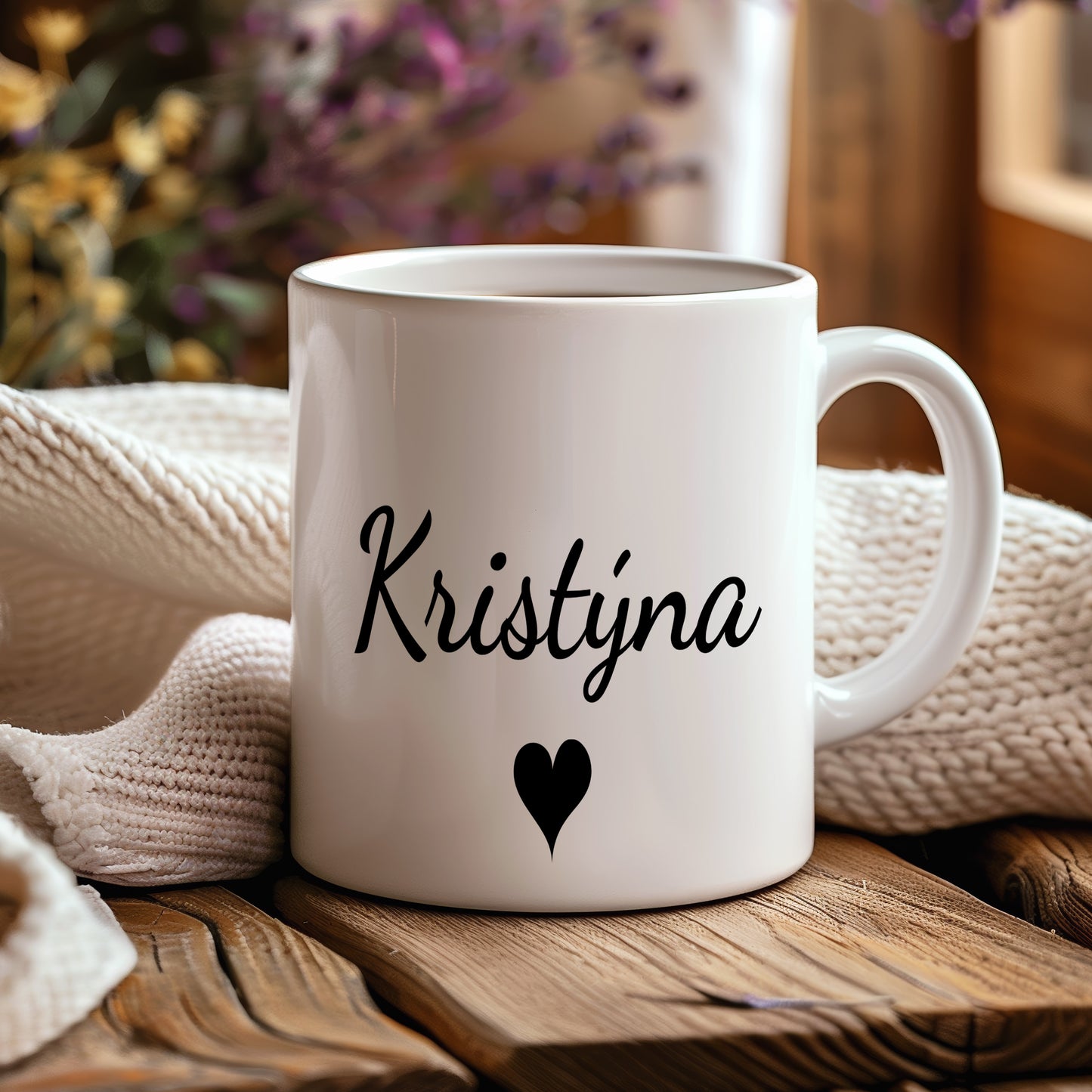 Hrnek se jménem Kristýna – romantický styl se srdcem