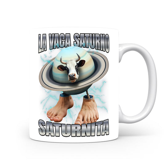 Hrnek s italským brainrotem – La Vaca Saturno (Saturnita)