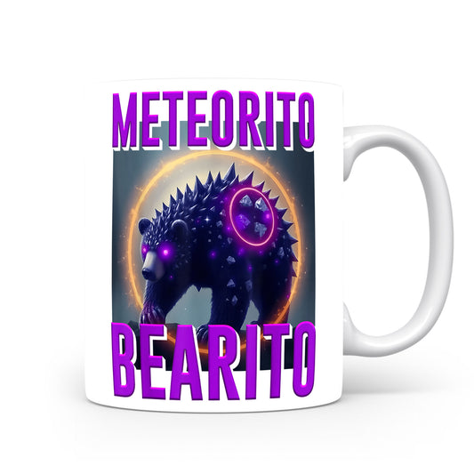 Hrnek s italským brainrotem – Meteorito Bearito — vesmírný ježek