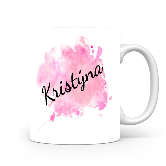 Hrnek se jménem Kristyjna | Růžový akvarelový hrnek