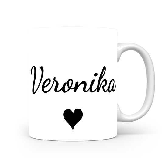 Hrnek se jménem Veronika | Romantický hrnek se srdcem