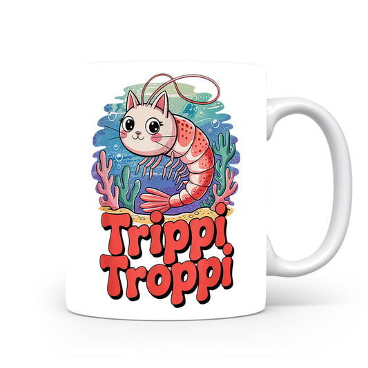 Hrnek s italským brainrotem – Trippi Troppi — roztomilý kreveták