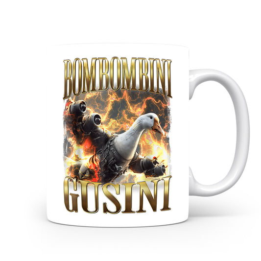 Hrnek s italským brainrotem – Lombombini Gusini — husina výbuch