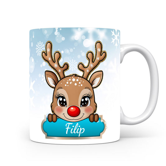 Dětský hrnek se jménem Filip | Sobí motiv pro kluky