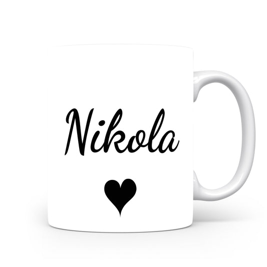 Hrnek se jménem Nikola | Romantický hrnek se srdcem