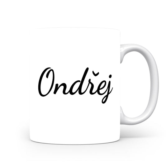 Hrnek se jménem Ondřej | Minimalistický pánský hrnek