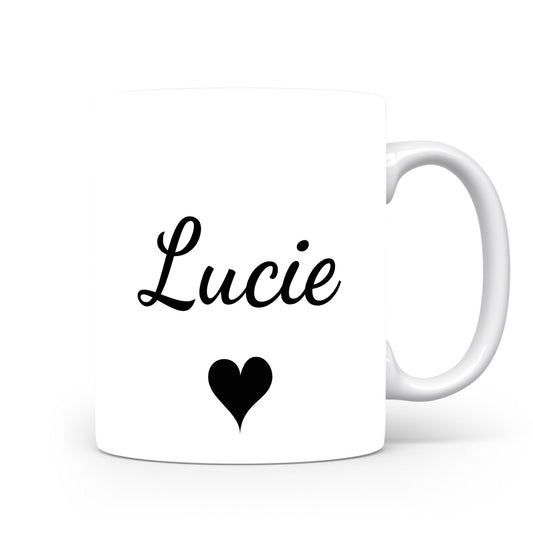 Hrnek se jménem Lucie | Romantický hrnek se srdcem