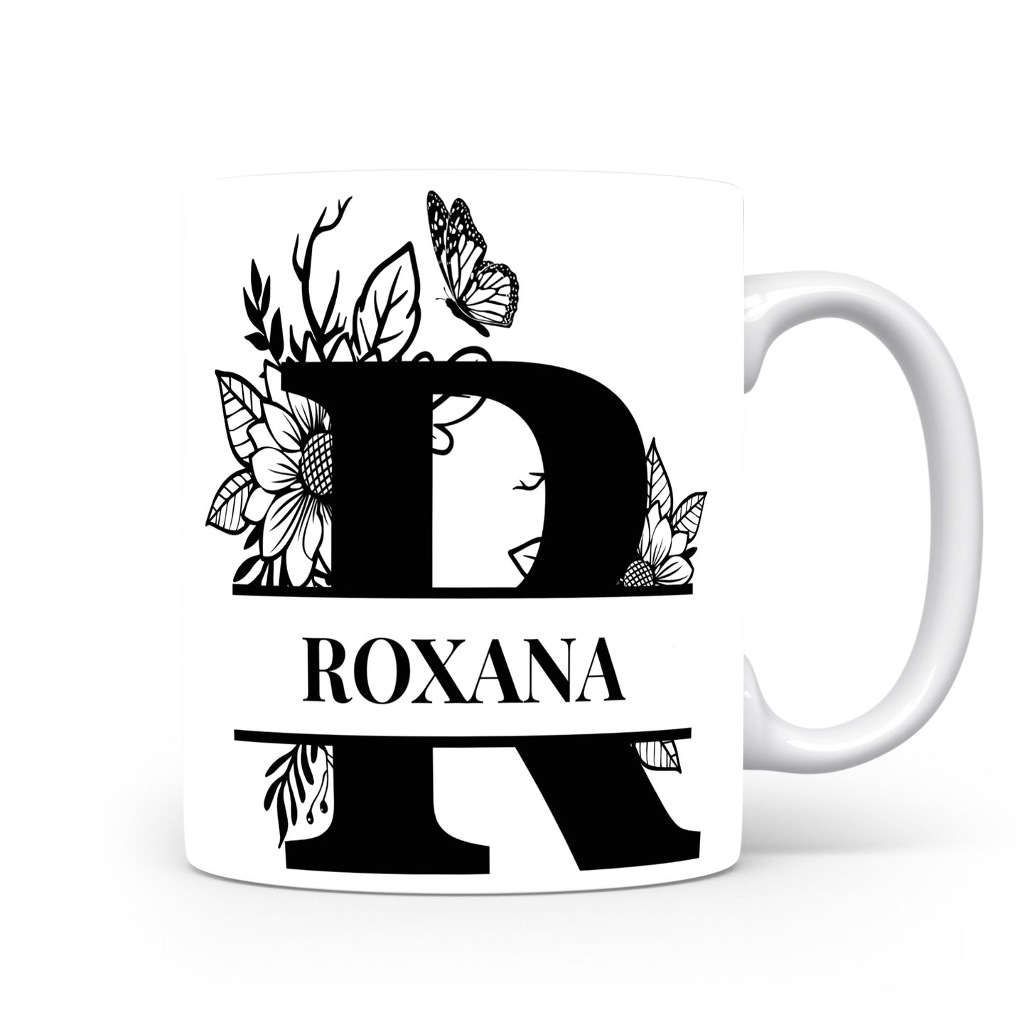 Hrnek se jménem Roxana | Květinový monogram