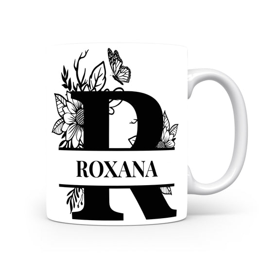 Hrnek se jménem Roxana | Květinový monogram
