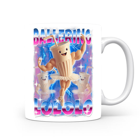 Hrnek s italským brainrotem – Ballerino Lololo — skákající kelímek