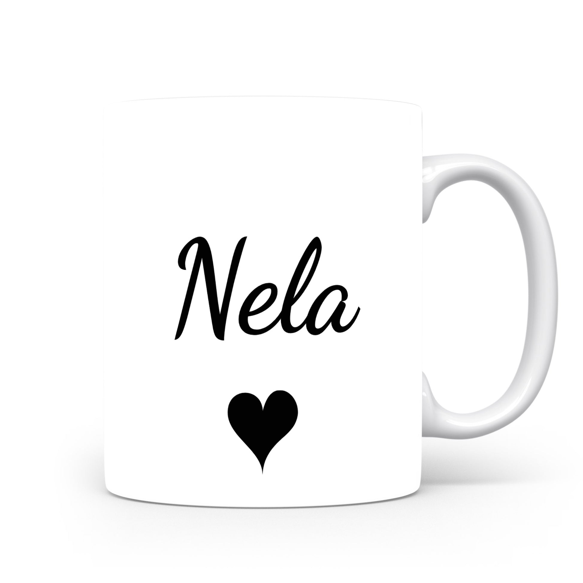 Hrnek se jménem Nela | Romantický hrnek se srdcem