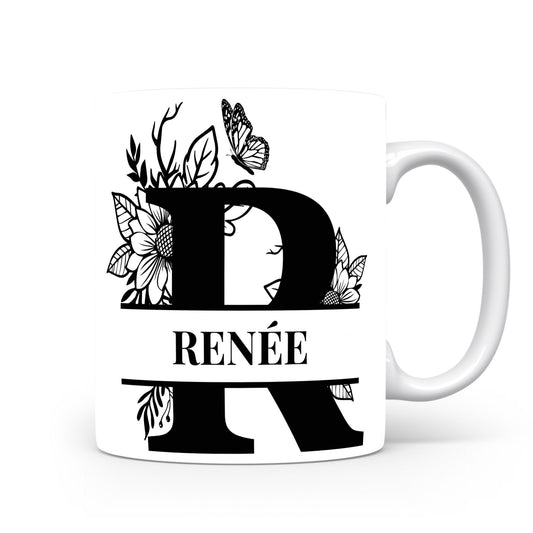 Hrnek se jménem Renée | Květinový monogram