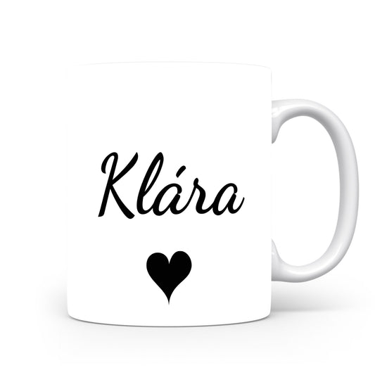 Hrnek se jménem Klára | Romantický hrnek se srdcem