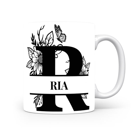 Hrnek se jménem Ria | Květinový monogram