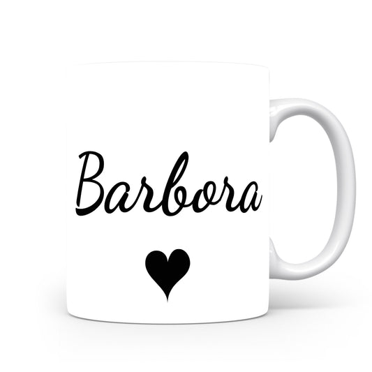 Hrnek se jménem Barbora | Romantický hrnek se srdcem
