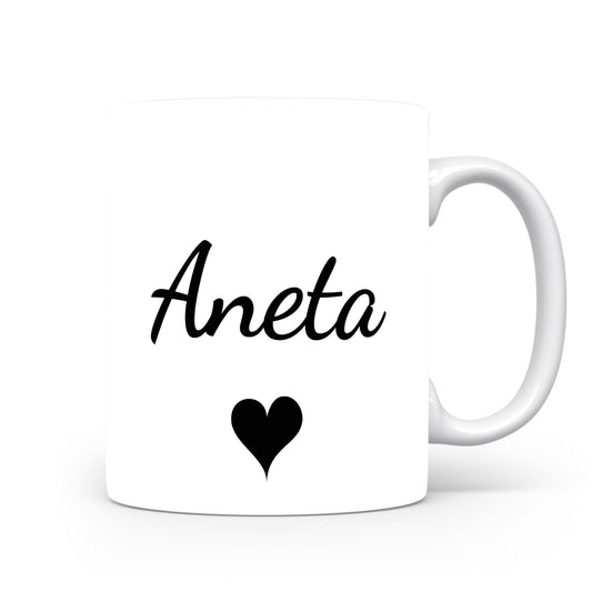 Hrnek se jménem Aneta | Romantický hrnek se srdcem