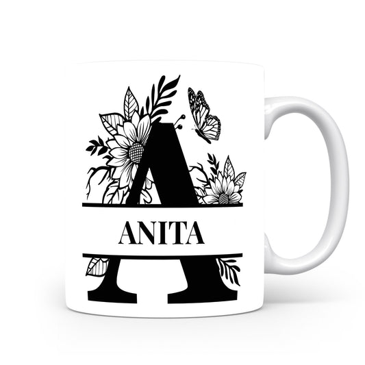 Hrnek se jménem ANITA | Květinový monogram