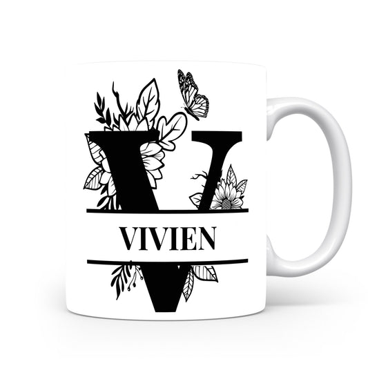 Hrnek se jménem Vivien | Květinový monogram