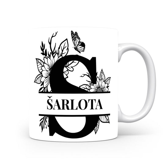 Hrnek se jménem Šarlota | Květinový monogram