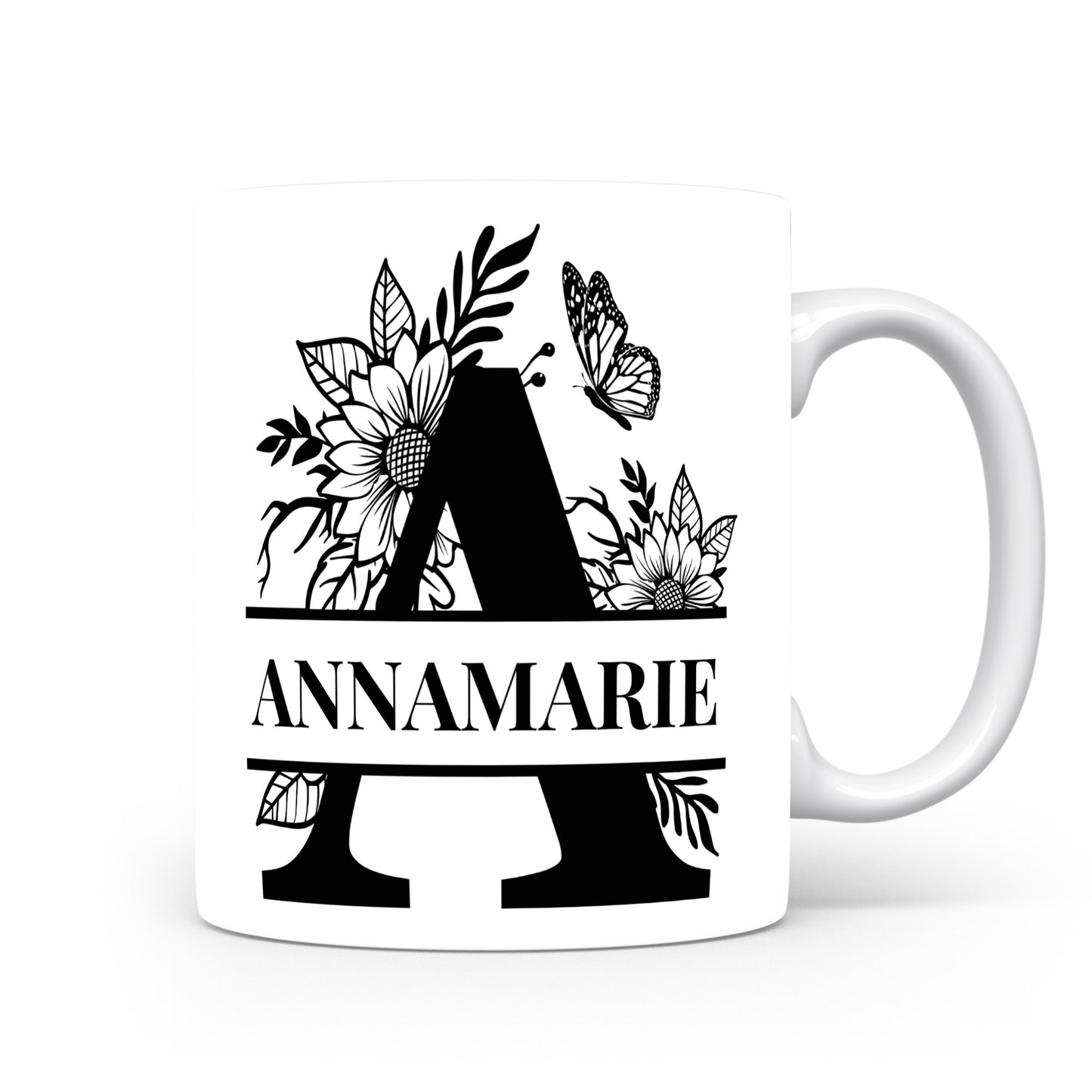 Hrnek se jménem Annamarie | Květinový monogram
