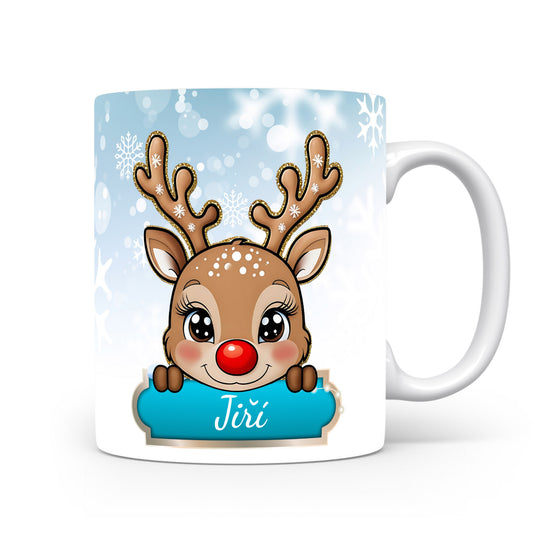 Dětský hrnek se jménem Jiří | Sobí motiv pro kluky