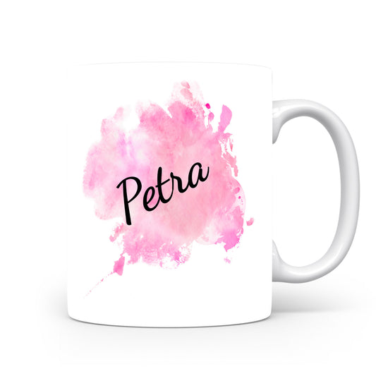 Hrnek se jménem Petra | Růžový akvarelový hrnek
