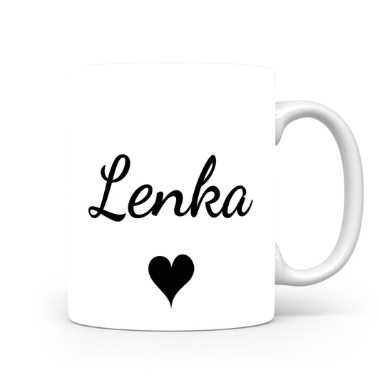 Hrnek se jménem Lenka | Romantický hrnek se srdcem