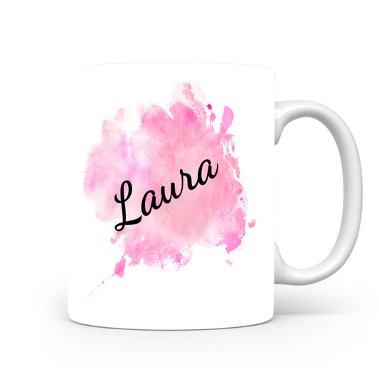 Hrnek se jménem Laura | Růžový akvarelový hrnek