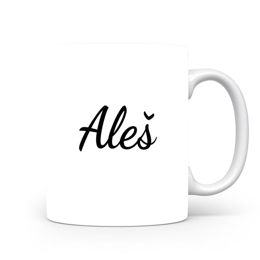 Hrnek se jménem Aleš | Minimalistický pánský hrnek