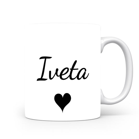 Hrnek se jménem Iveta | Romantický hrnek se srdcem