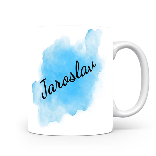 Hrnek se jménem Jaroslav | Modrý akvarelový hrnek