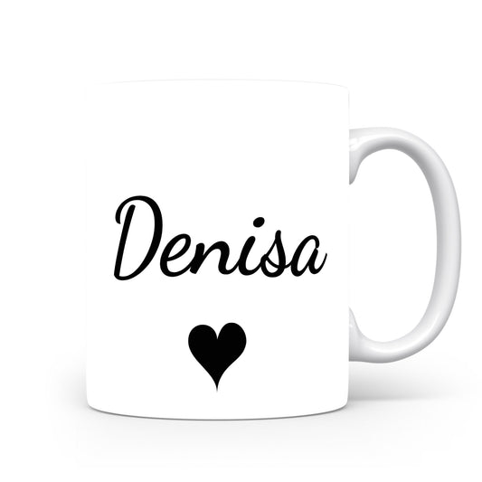 Hrnek se jménem Denisa | Romantický hrnek se srdcem