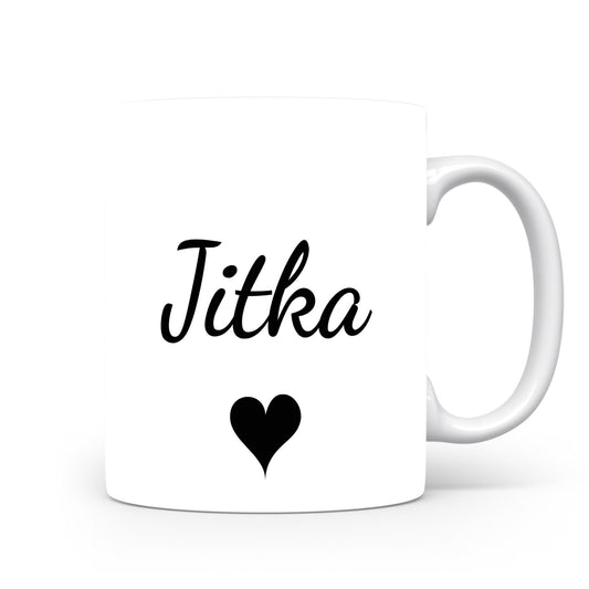 Hrnek se jménem Jitka | Romantický hrnek se srdcem
