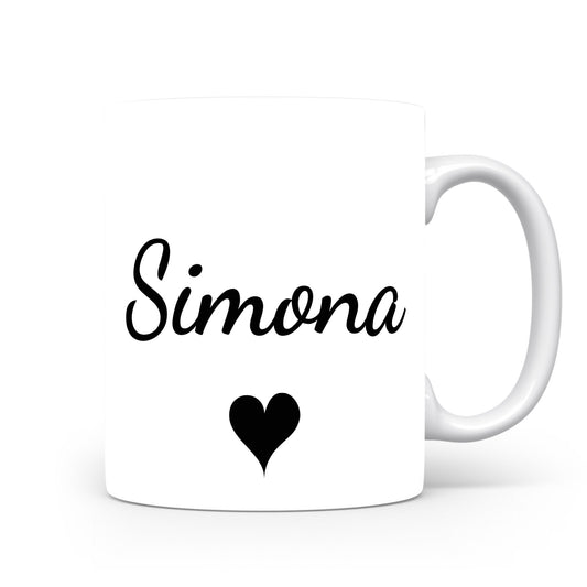 Hrnek se jménem Simona | Romantický hrnek se srdcem