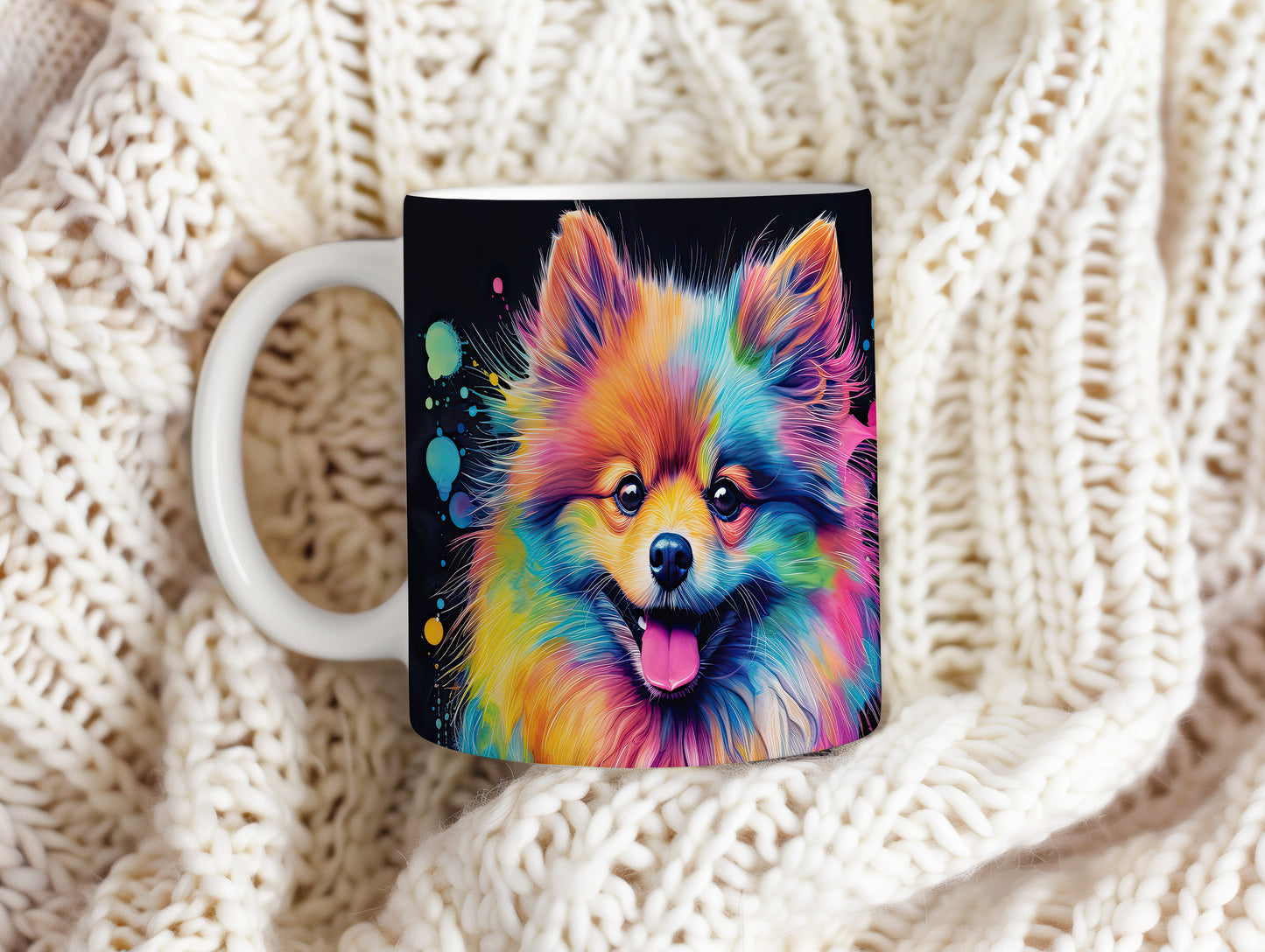 Hrnek s barevným pomeranianem