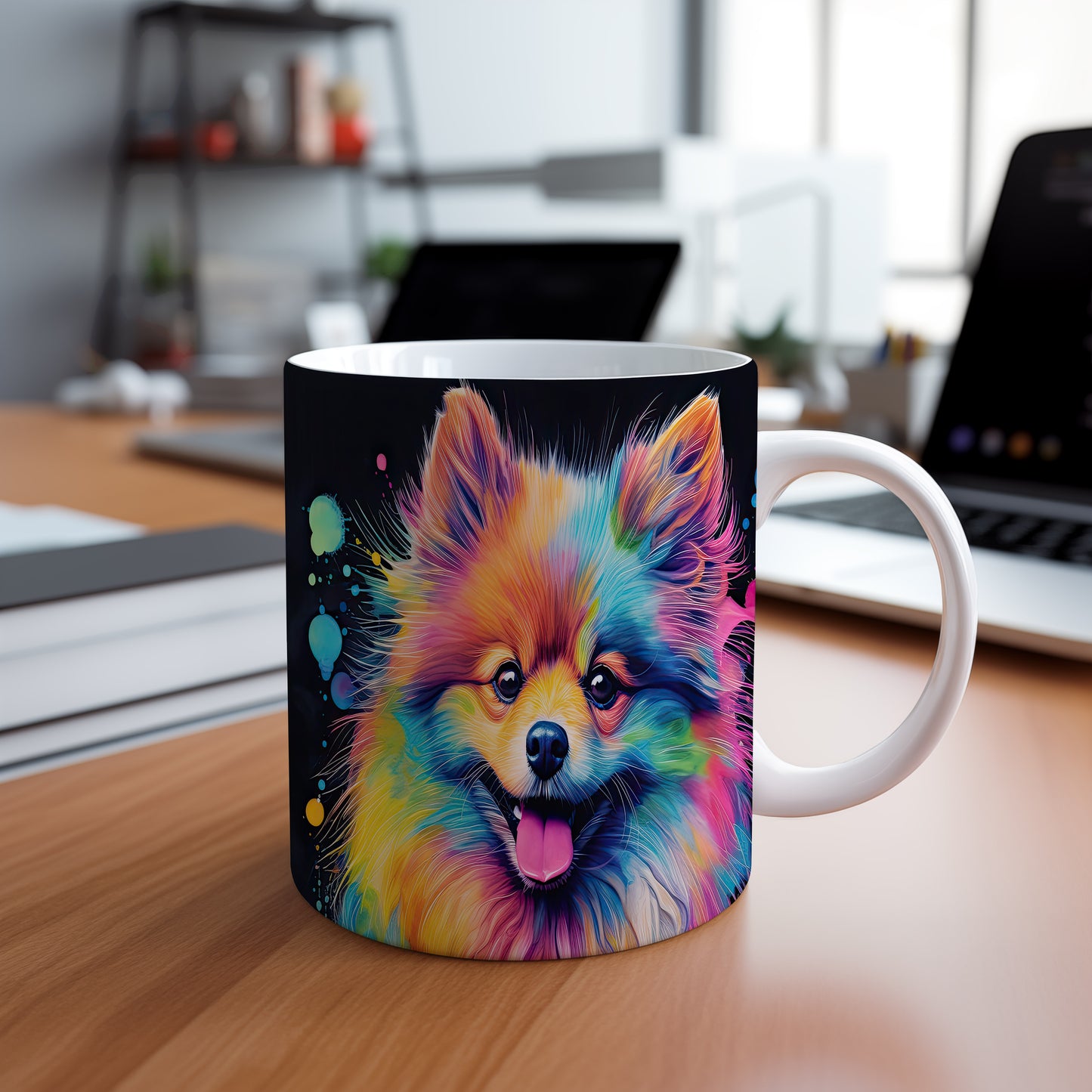 Hrnek s barevným pomeranianem