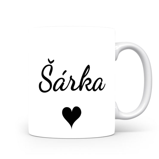 Hrnek se jménem Šárka | Romantický hrnek se srdcem