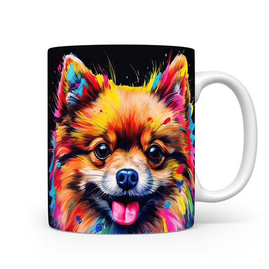 Hrnek s roztomilým pomeranianem – modrými detaily