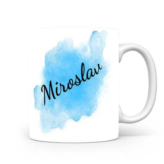 Hrnek se jménem Miroslav | Modrý akvarelový hrnek