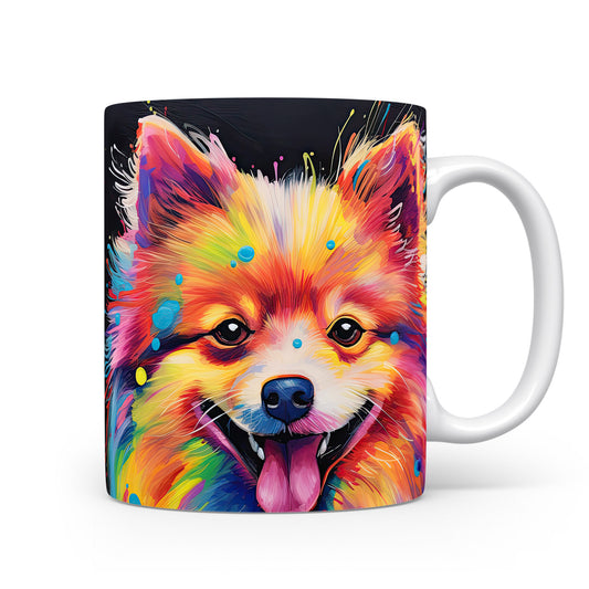 Hrnek s barevným pomeranianem a 3D efektem