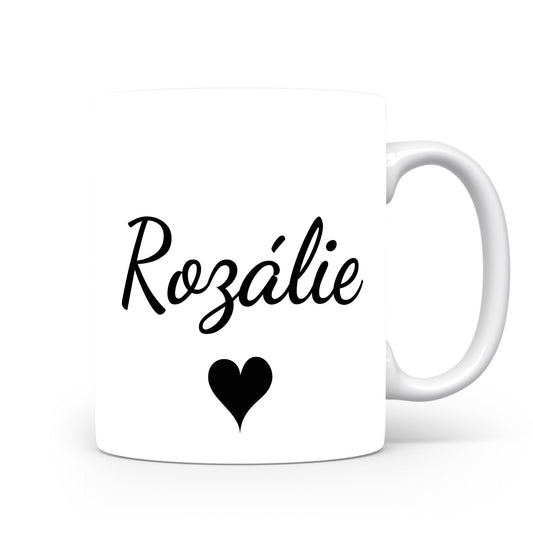 Hrnek se jménem Rozálie | Romantický hrnek se srdcem