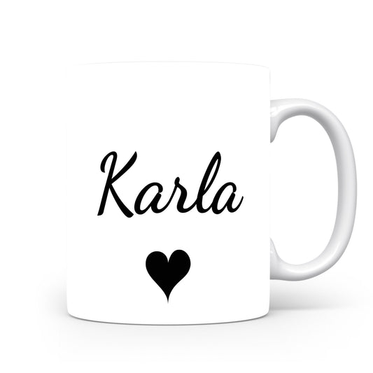 Hrnek se jménem Karla | Romantický hrnek se srdcem