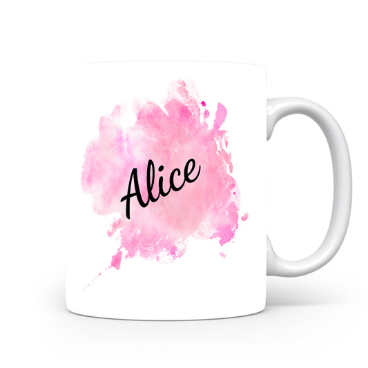 Hrnek se jménem Alice | Růžový akvarelový hrnek