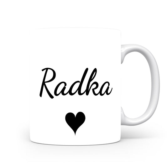 Hrnek se jménem Radka | Romantický hrnek se srdcem