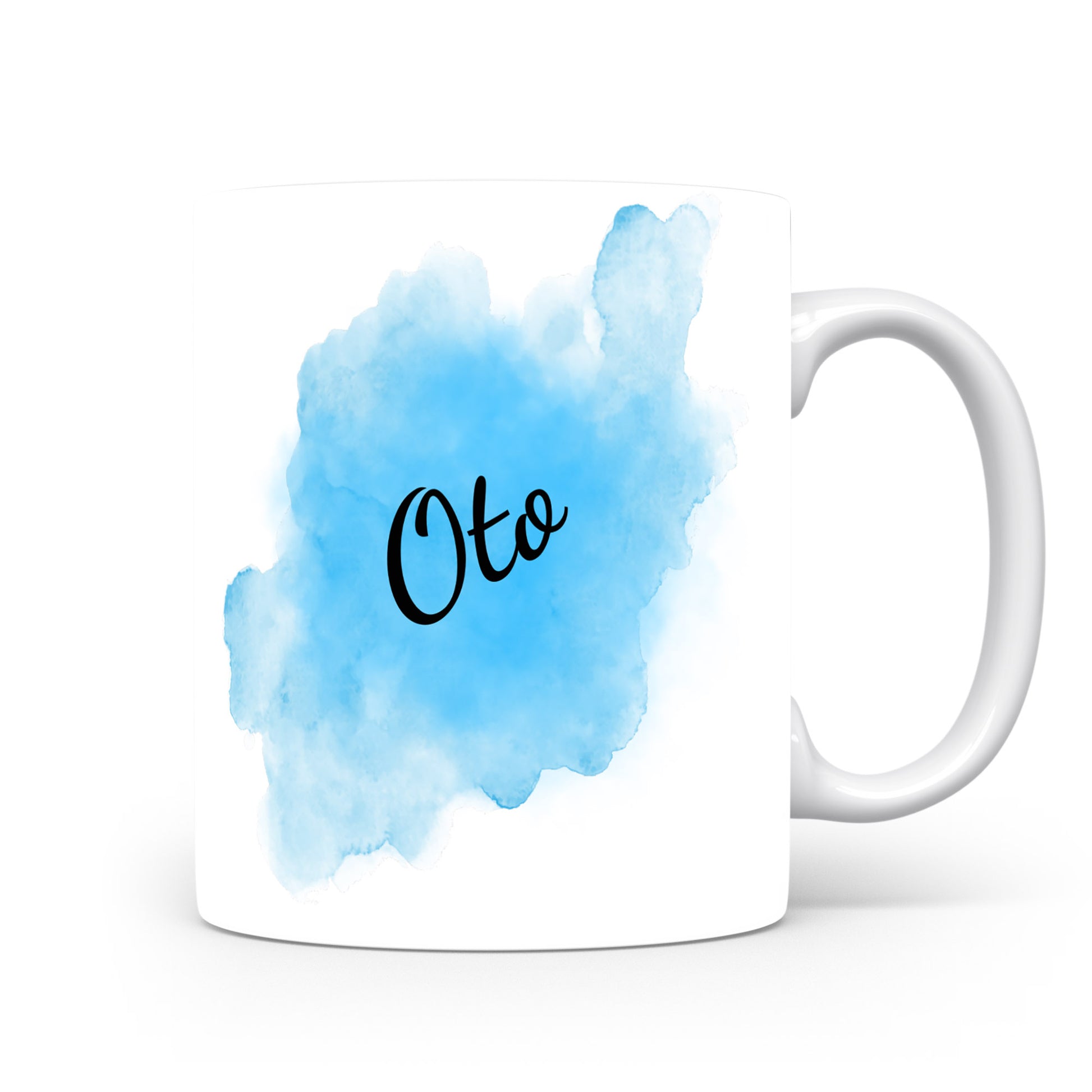 Hrnek se jménem Oto | Modrý akvarelový hrnek