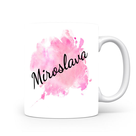 Hrnek se jménem Miroslava | Růžový akvarelový hrnek