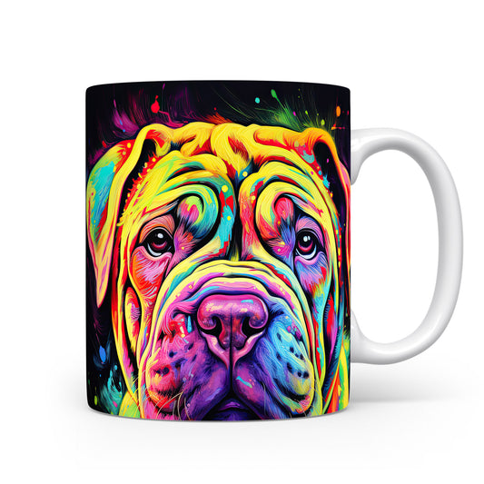 Hrnek s barevným motivem psa Shar Pei